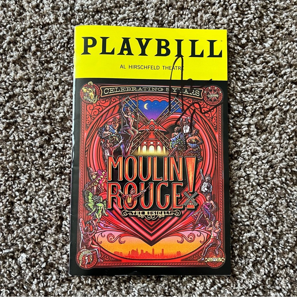 Aaron Tveit Signed Moulin Rouge Playbill